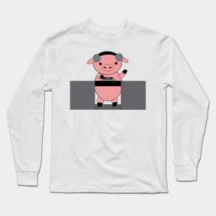 DJ Piggy Pig Long Sleeve T-Shirt